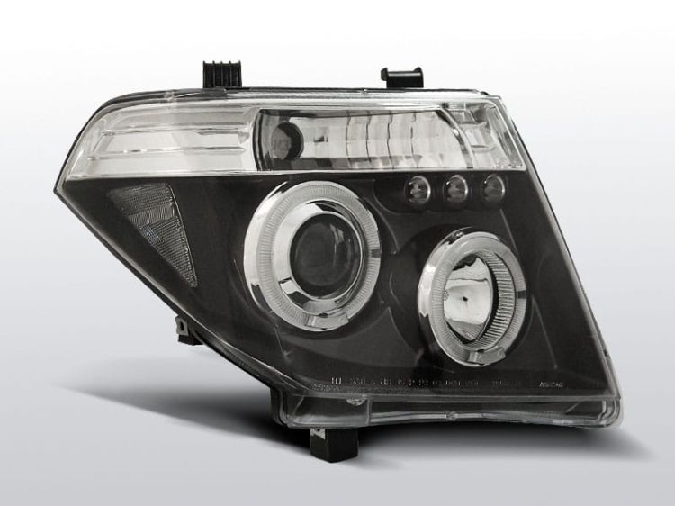 Lampy przednie NISSAN NAVARA D40/PATHFINDER 05- ANGEL EYES BLACK