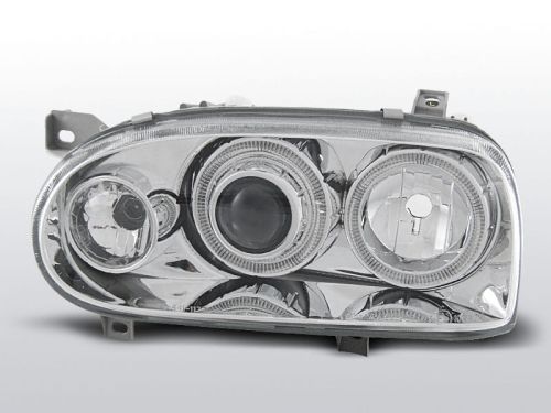 Lampy przednie VW GOLF 3 09.91-08.97 ANGEL EYES CHROME