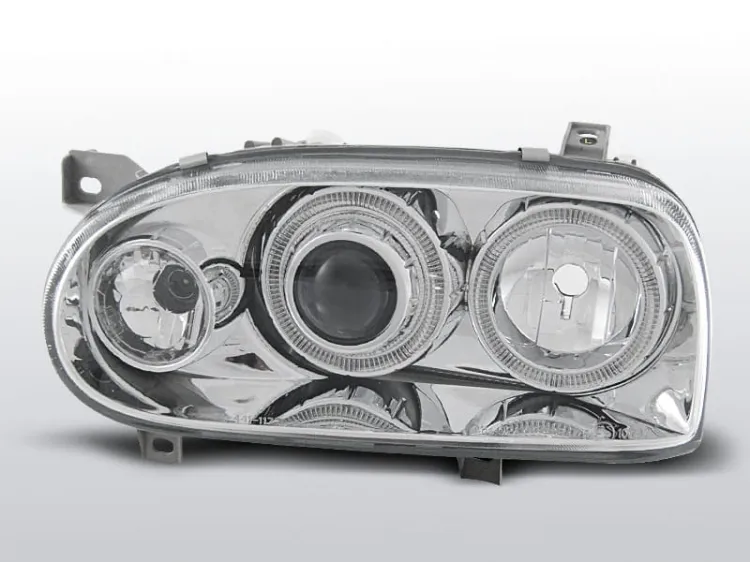 Lampy przednie VW GOLF 3 09.91-08.97 ANGEL EYES CHROME