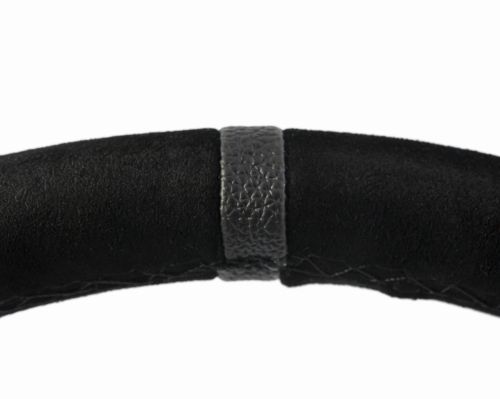 Kierownica sportowa zamszowa Slide 350mm Grey Stripe płaska