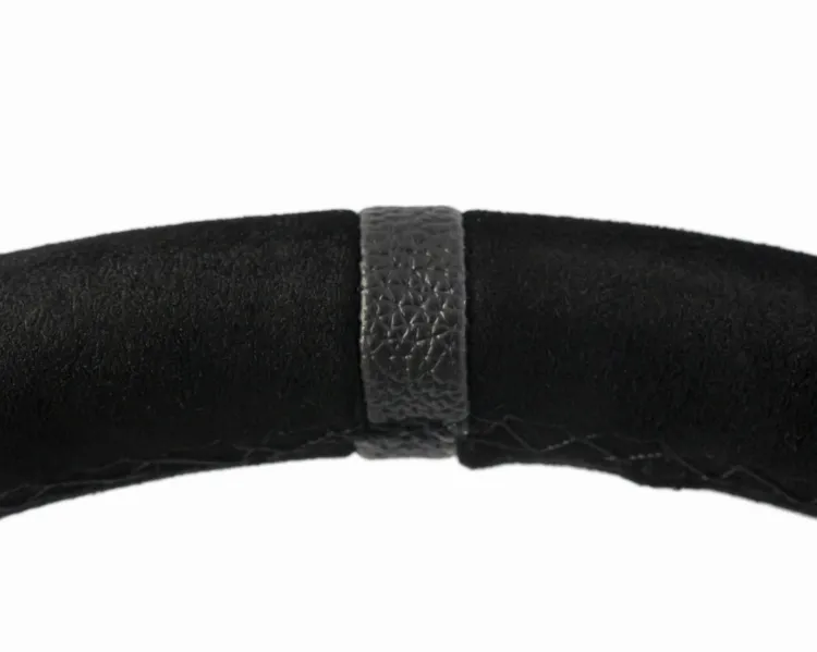 Kierownica sportowa zamszowa Slide 350mm Grey Stripe płaska