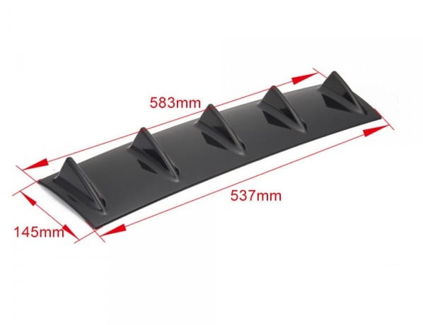 Universal Shark Fin Lip Spoiler - Uniwersalny dyfuzor tylny (5 żeber)