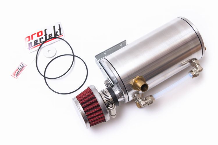Oil Catch Tank - Separator Oleju Z Filtrem - Srebrny