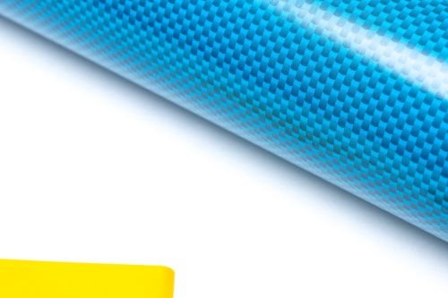 Folia samoprzylepna z nadrukiem Carbon BLUE 48x60 cm