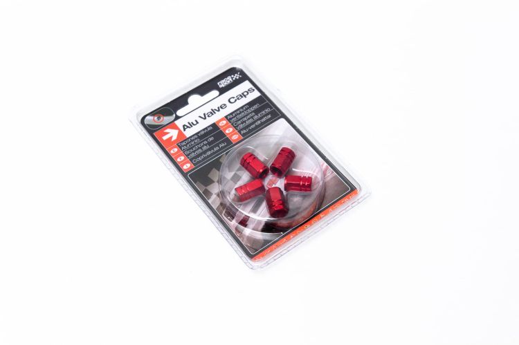 Race Sport Alu Valve Caps RED - Nakrętki na wentyle w kolorze czerwonym