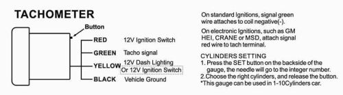 ADDCO Tachometr 52mm - Wskaźnik obrotów silnika (obrotomierz)