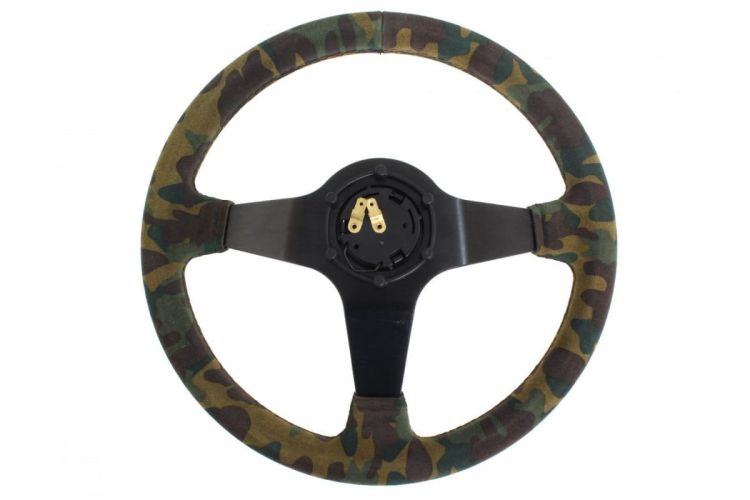 Slide Suede Steering Wheel Camo 350mm - Zamszowa kierownica sportowa Slide z odsadzeniem pp-kr-058