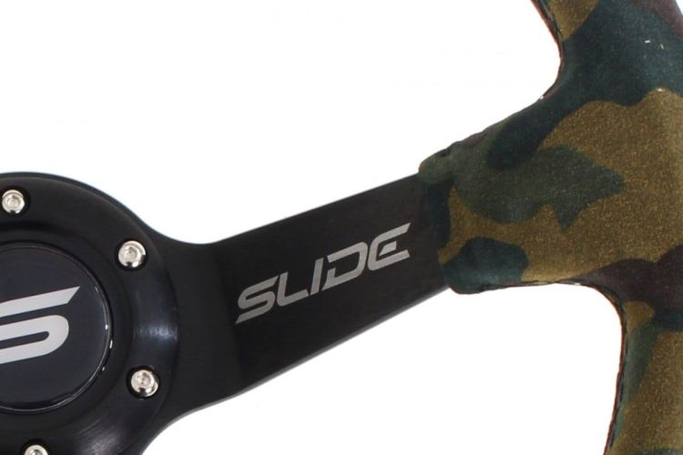 Slide Suede Steering Wheel Camo 350mm - Zamszowa kierownica sportowa Slide z odsadzeniem pp-kr-058