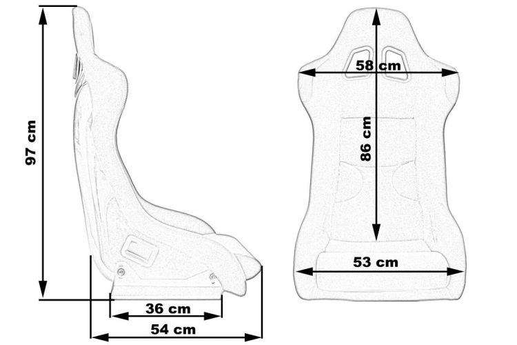 Slide KS2 Bucket Seat Suede Black - Fotel sportowy czarny