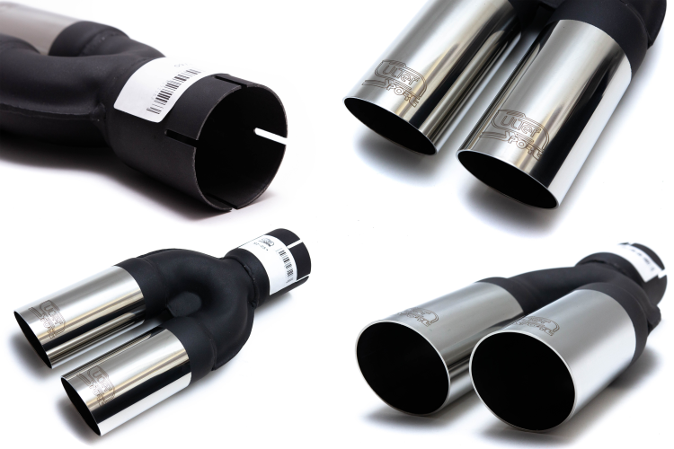 Podwójna końcówka wydechu ULTER N2-05* Ø 60 mm / długość 220 mm