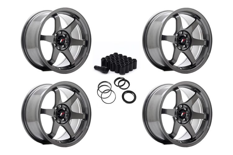 Zestaw Japan Racing JR3 16x8 ET25 4x100/108 Gun Metal + akcesoria
