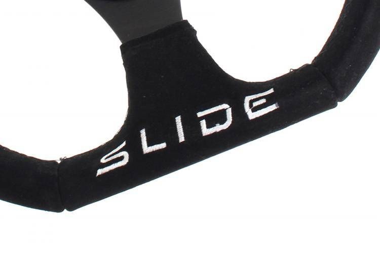 Slide Suede Steering Wheel Yellow 350mm - Zamszowa kierownica sportowa z odsadzeniem 25mm czarna pp-kr-054