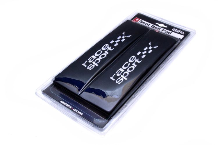 Czarne NAKŁADKI na pasy bezpieczeństwa RACE SPORT