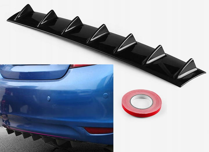 Universal Shark Fin Lip Spoiler - Uniwersalny dyfuzor tylny (7 żeber)