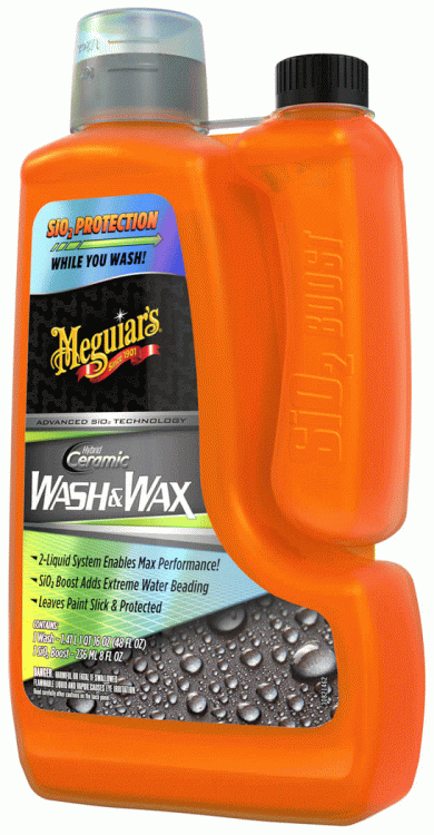 Dwuskładnikowy szampon do mycia samochodu z ceramiczną ochroną lakieru - Meguiar's Hybrid Ceramic Wash & Wax 1,41 L + 236 ml
