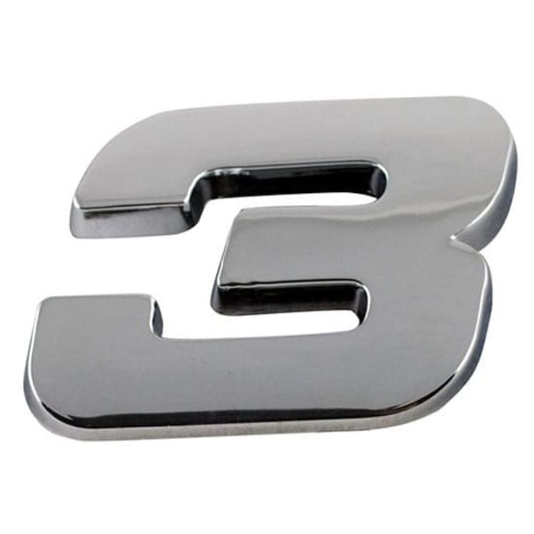 Chromowane cyfry samoprzylepne - "3"