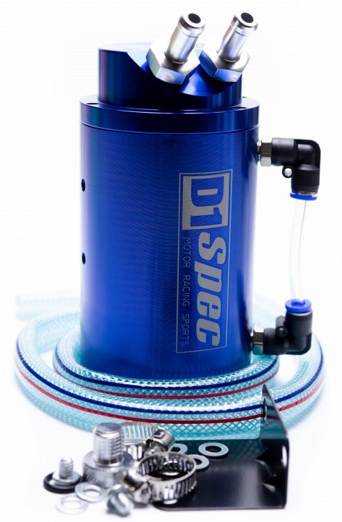 D1Spec Oil Catch Tank 9 mm Blue – Uniwersalny Zbiornik Oleju na Odmę