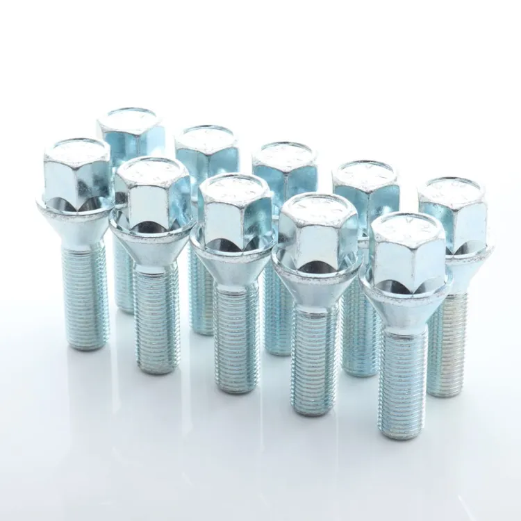 Komplet Srebrnych Śrub Do Kół  M14x1.25 x33mm Japan Racing (10 sztuk)