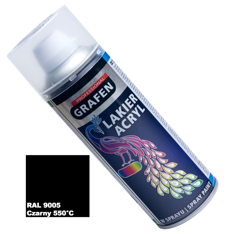Lakier akrylowy czarny 550C - Grafen Professional Lakier Spray 400ml