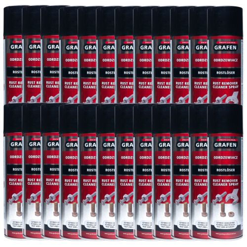 Zestaw 24x Odrdzewiacz w sprayu - Grafen Professional Rust Remover Cleaner Spray 500ml