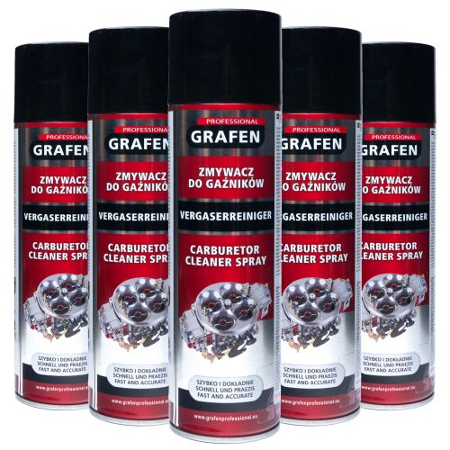 Zestaw 5x Zmywacz Do Gaźników Sprayu Grafen Professional Carburetor Cleaner 500ml