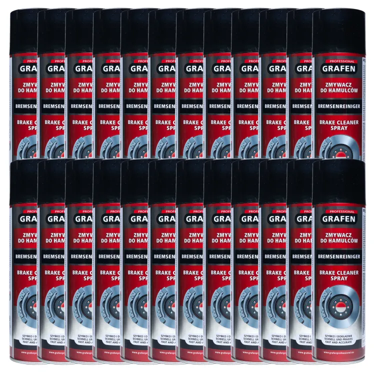 Zestaw 24x Środek Odtłuszczania Zmywacz Hamulców Grafen Brake Cleaner Spray 500ml