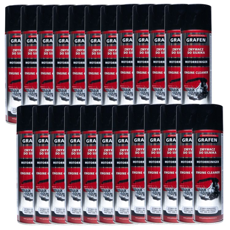 Zestaw 24x Środek Odtłuszczania Zmywacz Silnika Grafen Engine Cleaner Spray 500ml