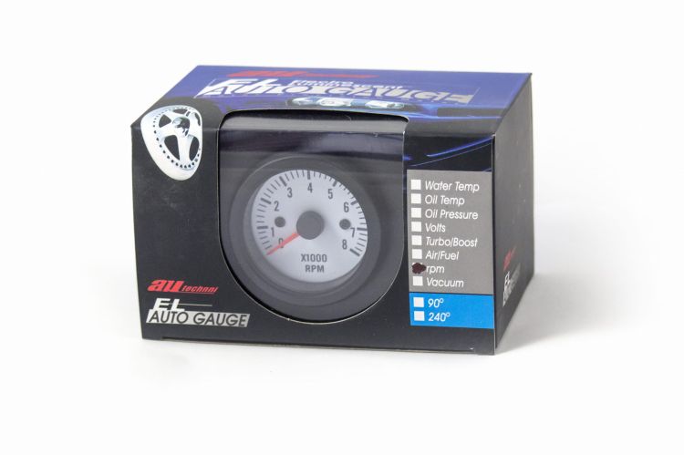 Wskaźnik dodatkowy obrotomierz - Auto Gauge VDO White Tachometer 52mm