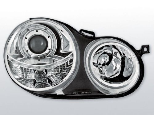 Lampy przednie VW POLO 9N 11.01-04.05 ANGEL EYES CHROME