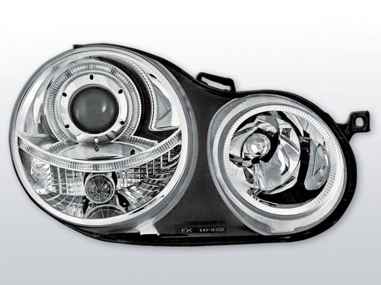 Lampy przednie VW POLO 9N 11.01-04.05 ANGEL EYES CHROME