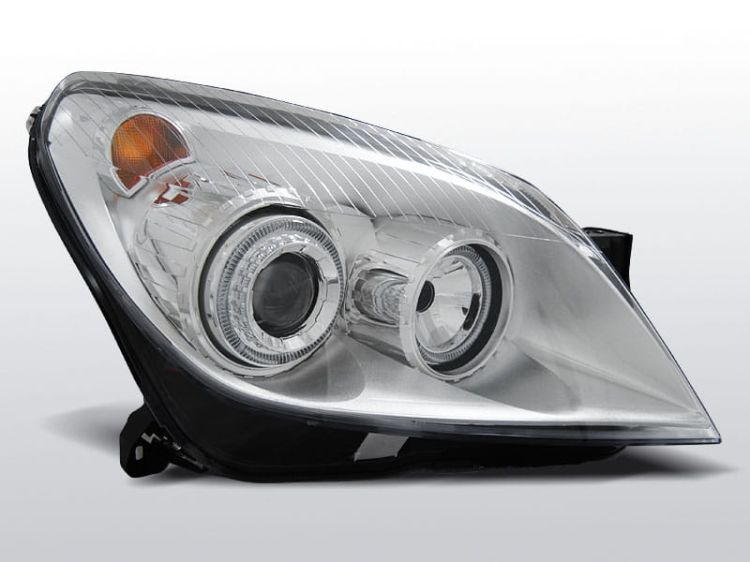 Lampy przednie OPEL ASTRA H 03.04-09 3.5D ANGEL EYES CHROME