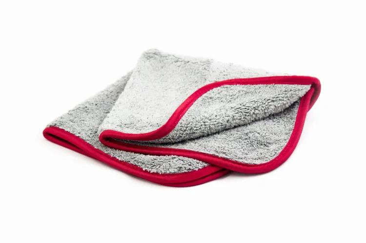 Lare Grey-Red Towel - Super miękki ręcznik 40x40 cm