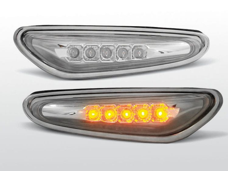 Kierunkowskazy boczne BMW E46 09.01-03.05 CHROME LED