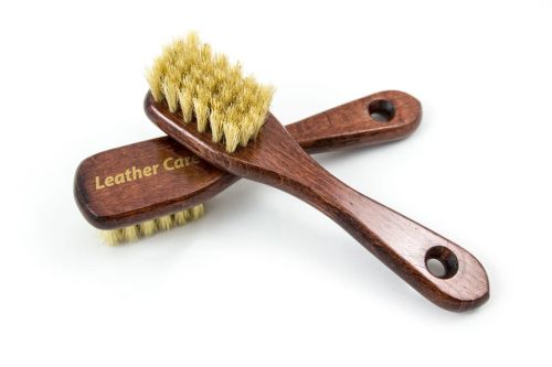 Mazak - Szczotka do czyszczenia skóry, borsta med naturborst - storlek  M