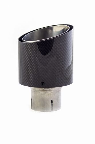 Pojedyncza końcówka wydechu ULTER N1-100CF Ø100mm / długość 165 mm - Ścięta obudowa z włókna węglowego