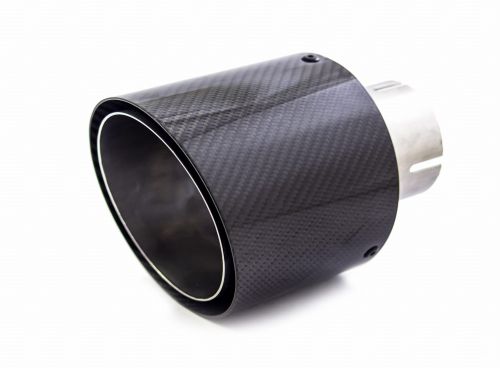 Pojedyncza końcówka wydechu ULTER N1-100CF Ø100mm / długość 165 mm - Ścięta obudowa z włókna węglowego