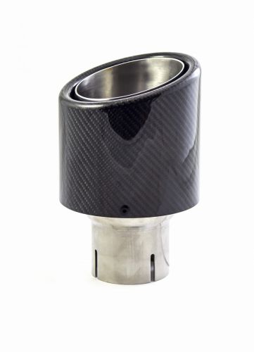 Pojedyncza końcówka wydechu ULTER N1-100CZ Ø100mm / długość 165 mm - Zaokrąglona obudowa z włókna węglowego