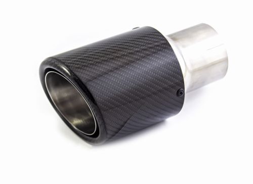 Pojedyncza końcówka wydechu ULTER N1-90CZ Ø90mm / długość 165 mm - Zaokrąglona obudowa z włókna węglowego