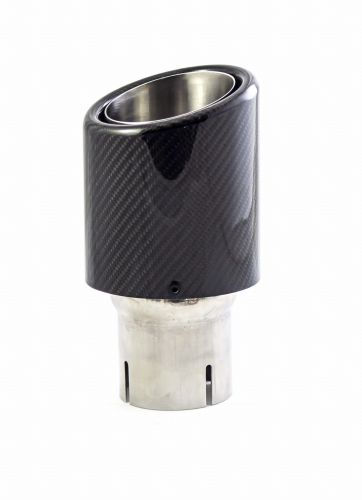 Pojedyncza końcówka wydechu ULTER N1-90CZ Ø90mm / długość 165 mm - Zaokrąglona obudowa z włókna węglowego