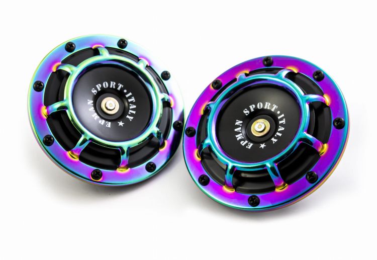 EPMAN Wysokiej wydajności klaksony 335/400Hz Neochrom tęczowe Subaru JDM Tuning, klakson, neochrom,