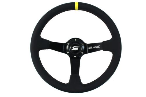 Slide Leather Steering Wheel Yellow 350mm- Skórzana kierownica z odsadzeniem