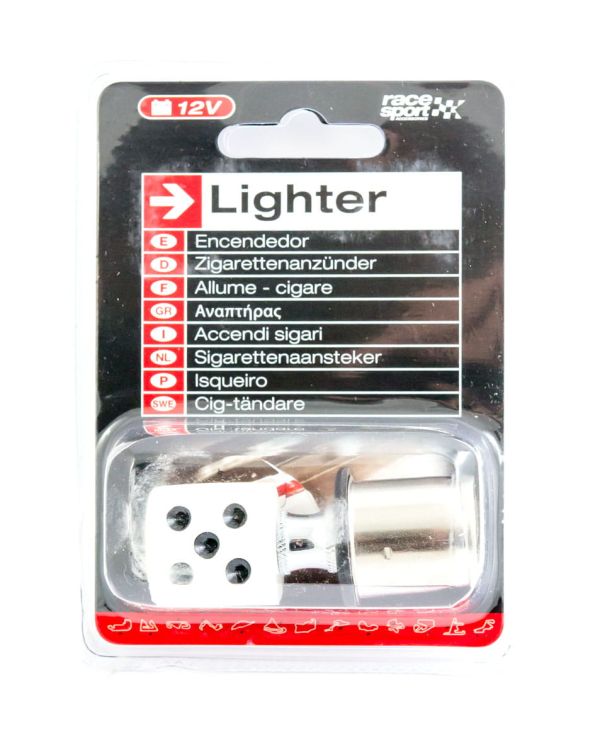 Car Lighter 12V White Dice - Wkład do zapalniczki samochodowej