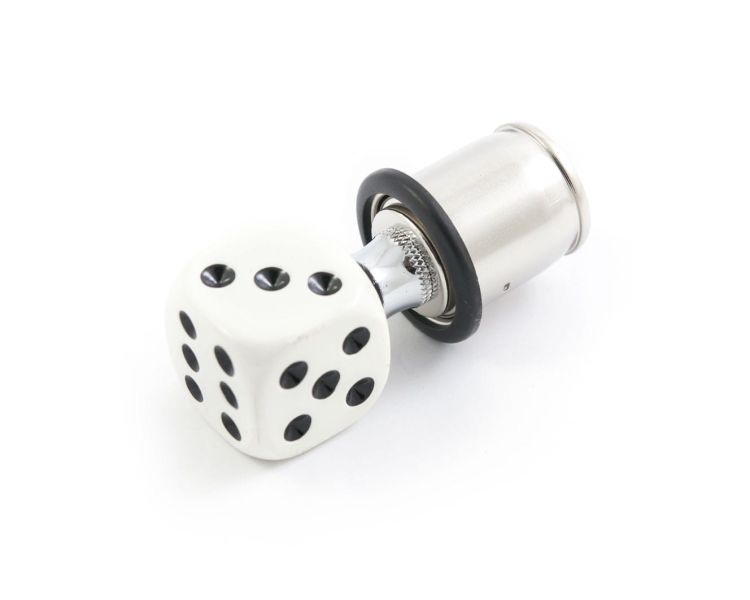 Car Lighter 12V White Dice - Wkład do zapalniczki samochodowej