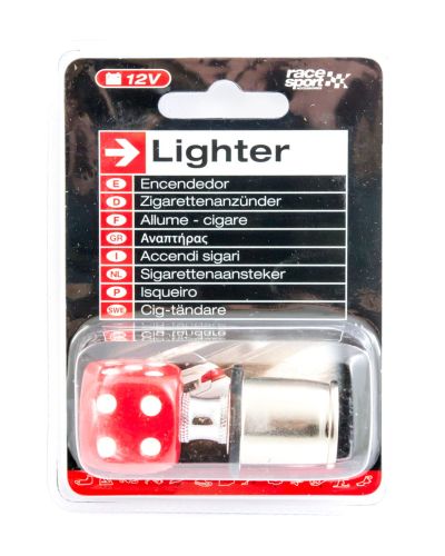 Car Lighter 12V Red Dice - Wkład do zapalniczki samochodowej
