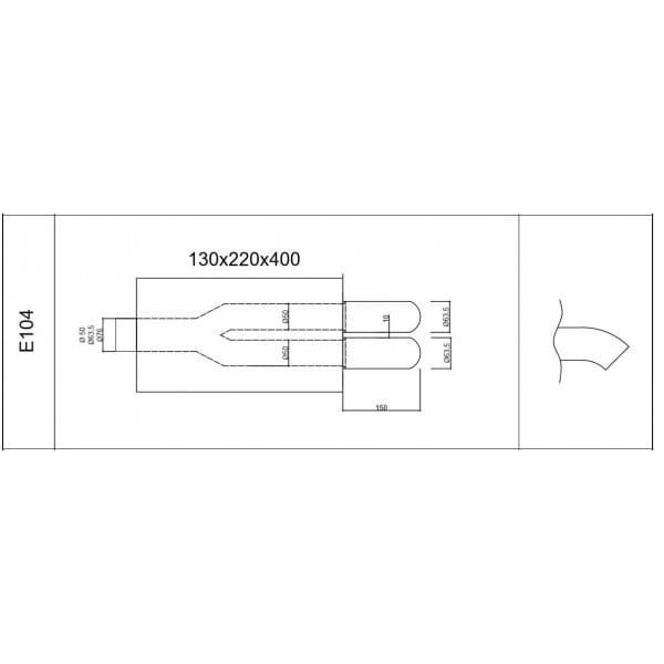 Tłumik końcowy eliptyczny RM Motors E104 2x76mm