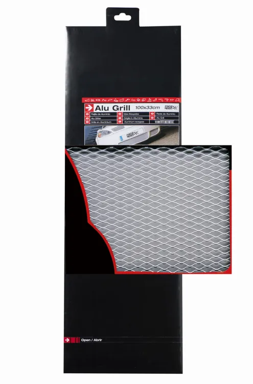 Siatka do grila aluminiowa metalowa srebrna RAF7206 special _Alu-gril.jpg Hex mesh aluminium net for grill. Size 33 x 100cm Alu gitter, Alu grill, aluminium racegaas, grilla in aluminio, rede de aluminio, grille en Aluminium. www.oemtuning.pl