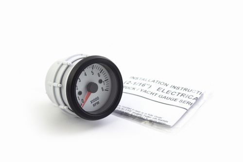 Wskaźnik dodatkowy obrotomierz - Auto Gauge VDO White Tachometer 52mm