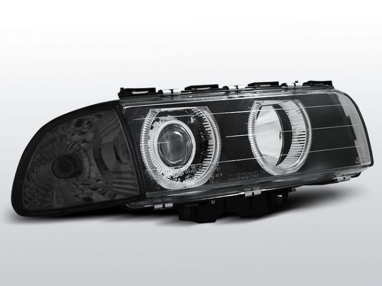 Lampy przednie BMW E38 06.94-08.98 H7/H7 ANGEL EYES BLACK
