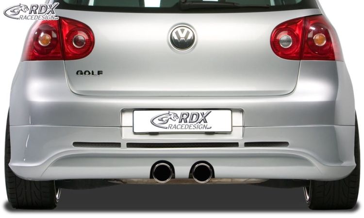 Dokładka tylnego zderzaka RDX Racedesign VW Golf 5 "GTI / R-Five" z wycięciem na wydechy R32 style