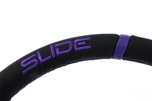 Slide Leather Steering Wheel Neo-Chrome 350mm - Skórzana kierownica sportowa z odsadzeniem neochrom pp-kr-043